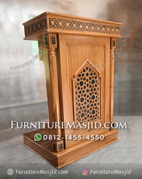 Podium Masjid Minimalis Kayu Jati Murah