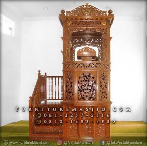 Mimbar Masjid Tangga Samping Ukir Jepara