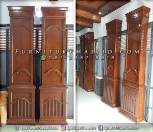 Tiang Pilar Masjid Kayu Jati Ukir Jepara