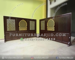 Tabir Masjid Kayu Jati Minimalis Modern