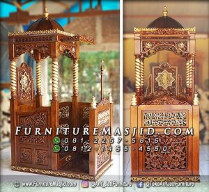 Mimbar Masjid Pilar Ulir Ukir Jepara