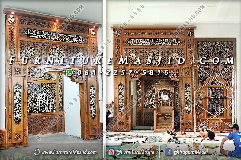 Mihrab Masjid Mewah Kayu Jati Jepara