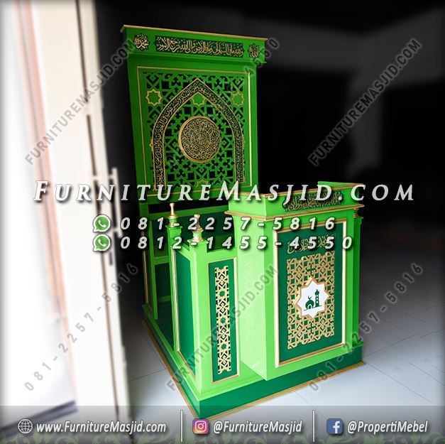 Desain Mimbar Masjid Minimalis Cat Duco Mewah