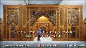 Mihrab Masjid Jati Mewah Ukir Kaligrafi