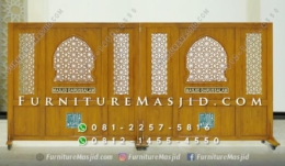 Pembatas Ruang Shaf Masjid Kayu Jati