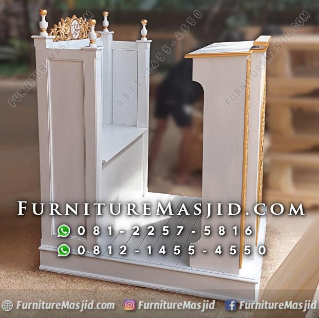 Podium Masjid Warna Putih Minimalis
