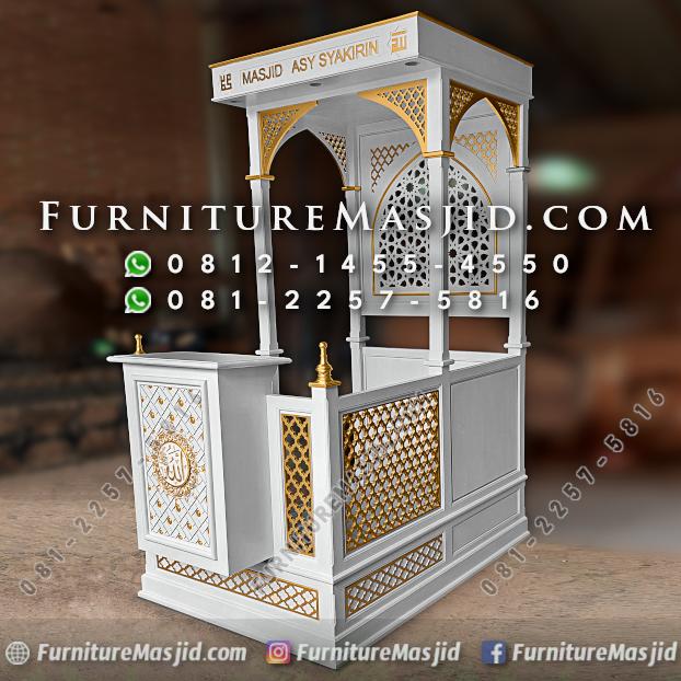 Mimbar Masjid Putih Minimalis Modern