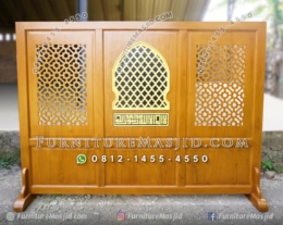 Partisi Pembatas Shaf Masjid Kayu Jati
