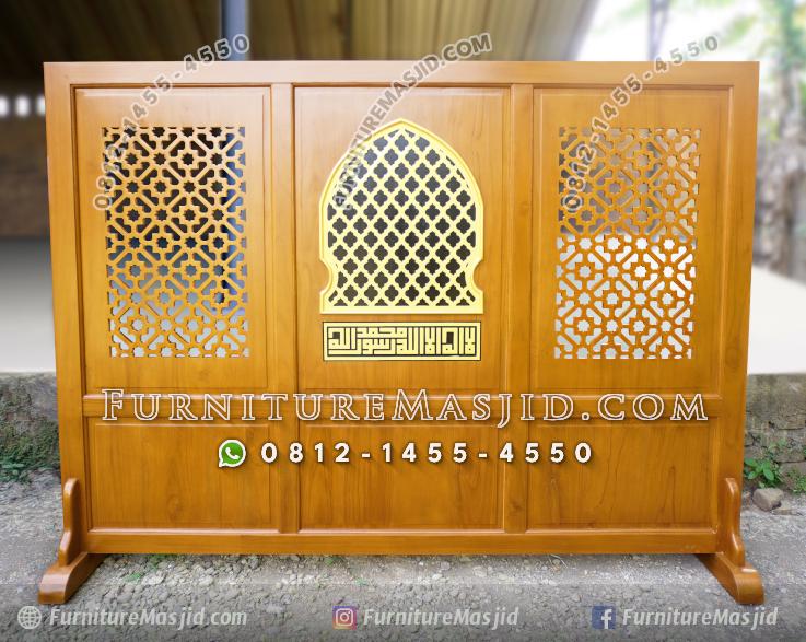 Partisi Pembatas Shaf Masjid Kayu Jati