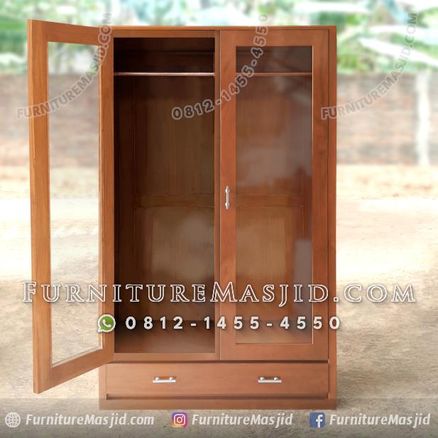 Lemari Mukena Gantung Kayu Jati Minimalis